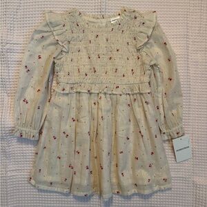 Nordstrom Cream and Red Floral Kids Dress